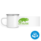 Кружка металлическая белая (круговая запечатка)