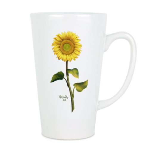 Чашка Латте с принтом 'Подсолнух'