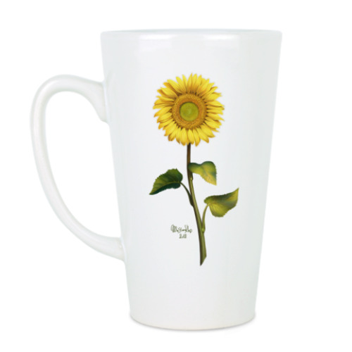 Чашка Латте с принтом 'Подсолнух'