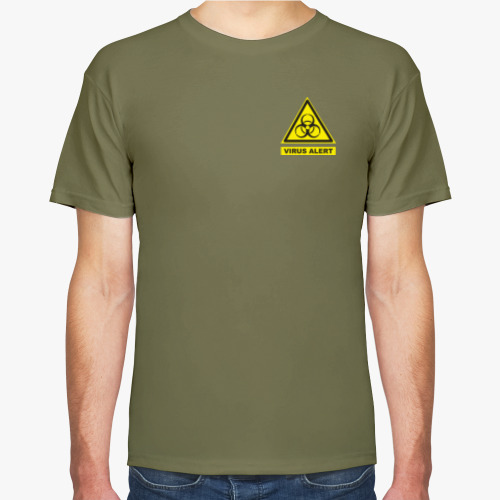 Футболка с принтом Virus alert. Вирусная угроза
