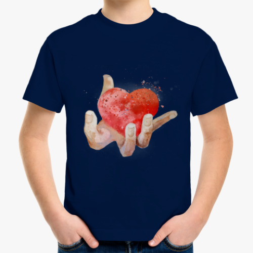 Детская футболка с принтом Сердце в руке, heart in hand