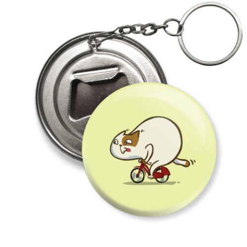 Брелок-открывашка с принтом Велокот — Пятничный Котик №46