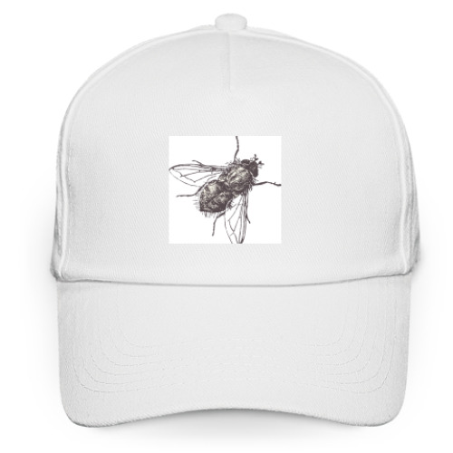 Кепка бейсболка с принтом Муха