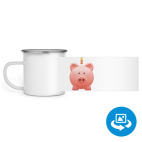 Кружка металлическая белая (круговая запечатка)