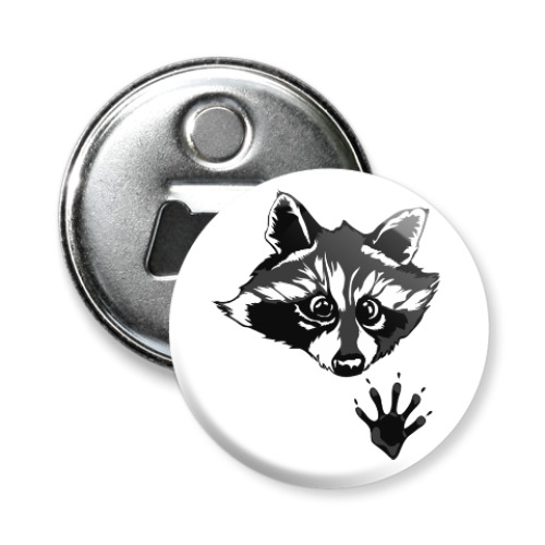 Магнит-открывашка с принтом енот