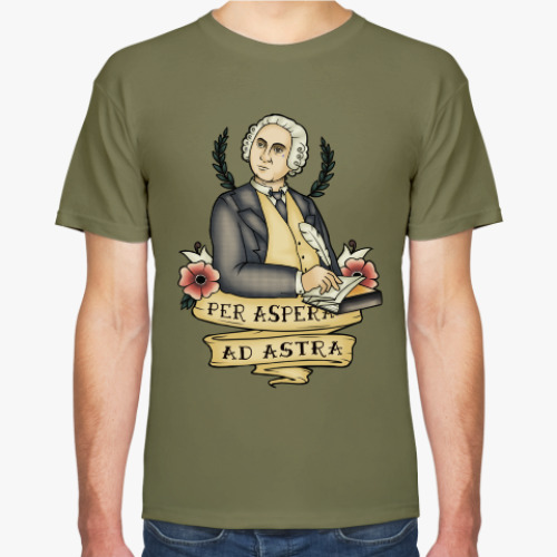 Футболка с принтом Ломоносов в стиле олдскул