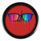 Настенные часы (без цифр) Хипстер: очки