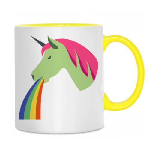 Кружка с принтом Vomiting Unicorn