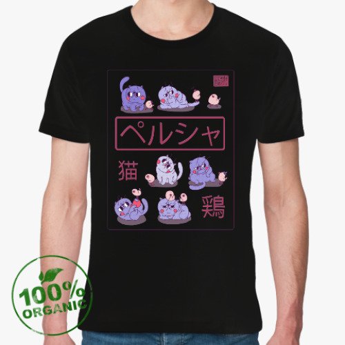 Футболка из органик-хлопка с принтом Kawaii Cats