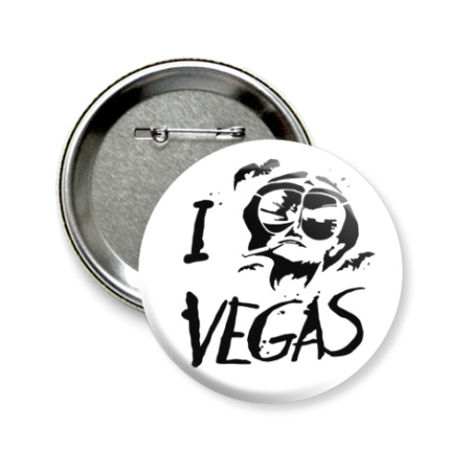 Значок 58мм с принтом Люблю Вегас