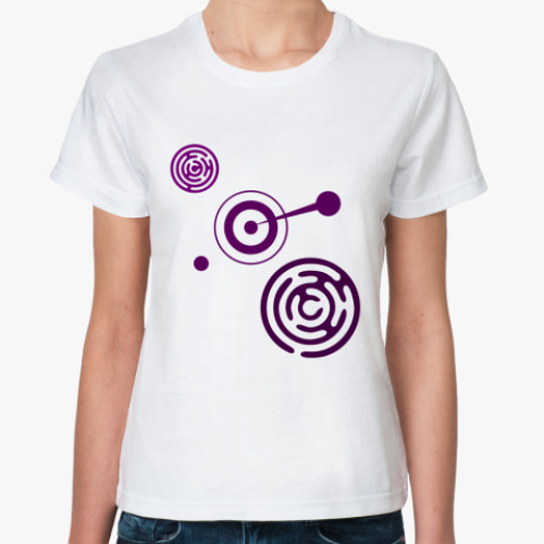 Классическая футболка с принтом Круги УФО