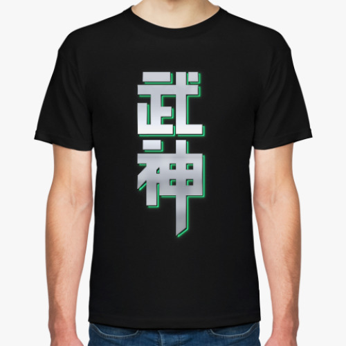 Футболка с принтом Оверватч.  Иероглиф Бог Войны