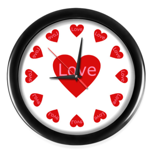 Настенные часы с принтом С любовью