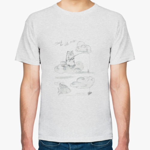 Футболка с принтом  «Рыбалка в облаках»