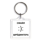 Брелок 3.9 x 3.9 см Смайл Шрёдингера