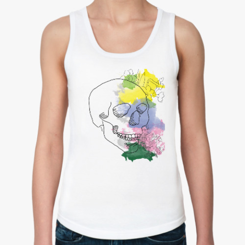 Женская майка с принтом Майский череп