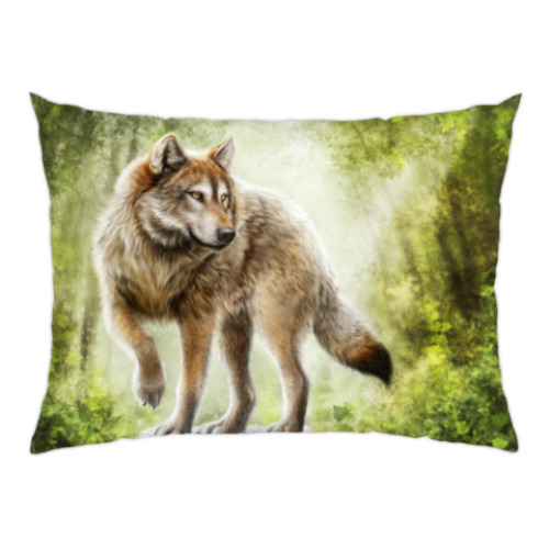 Подушка с принтом Волки