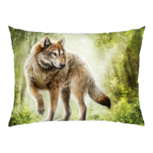 Подушка с принтом Волки