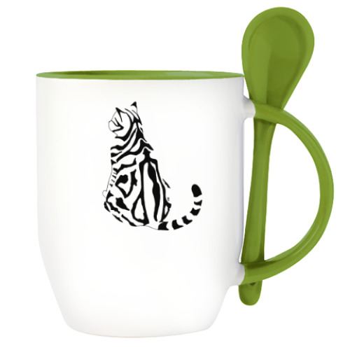 Кружка с ложкой Кошечка