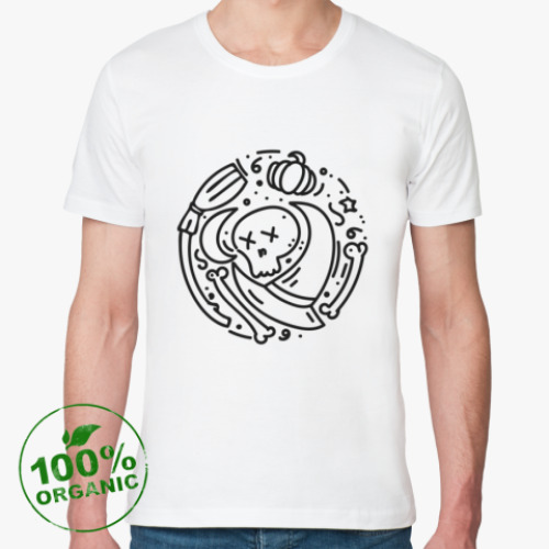 Футболка из органик-хлопка с принтом Хэллоуин