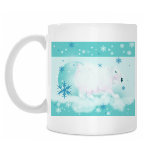 Кружка с принтом Гуляющий Северный  мишка и обезьянка