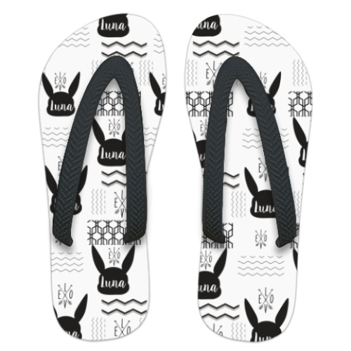 Шлепанцы (сланцы) с принтом 'Зайка Луна'