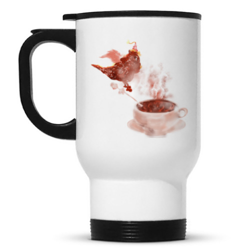 Кружка-термос с принтом Котыч и Кофейный дракончик