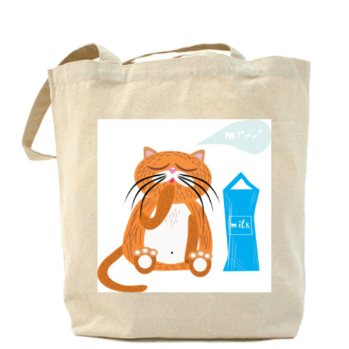 Сумка шоппер с принтом 'Кот'