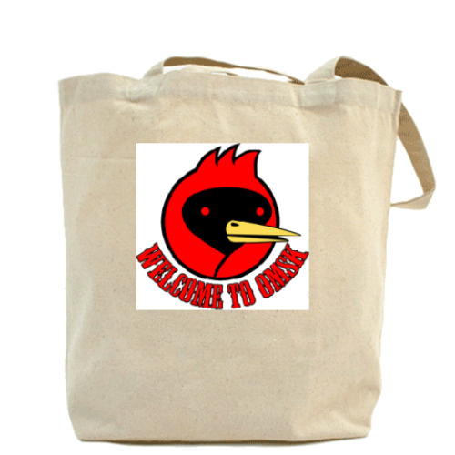 Сумка шоппер с принтом Welcome to Omsk