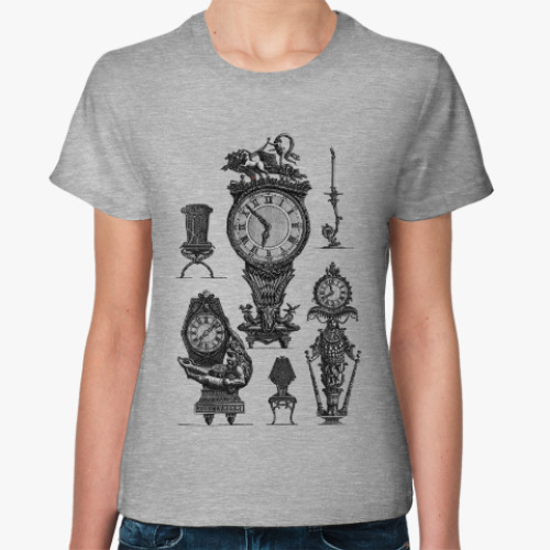 Женская футболка с принтом Часы