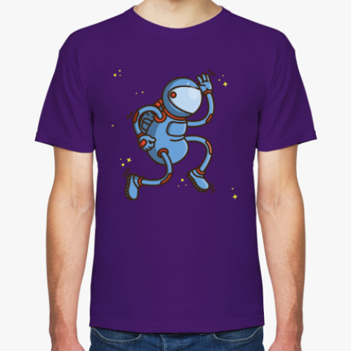 Футболка с принтом Изгибающийся космонавт