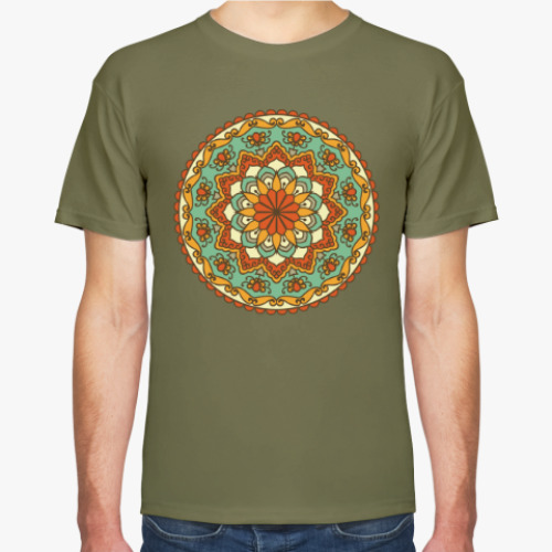 Футболка с принтом Мандала - восточный орнамент