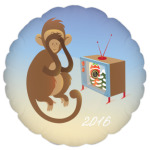 Обезьянка 'Доброго Нового 2016 года'