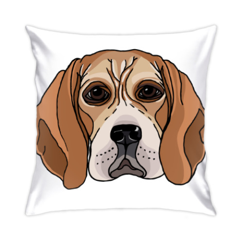 Подушка с принтом Бигль