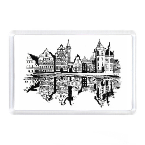 Магнит с принтом Город