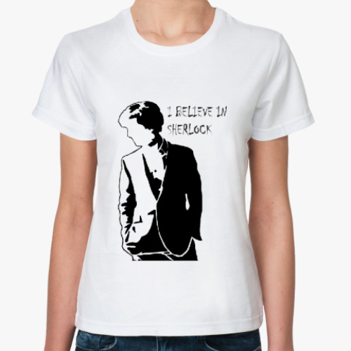 Классическая футболка с принтом Шерлок(Sherlock)