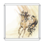 Магнит 6.5 x 6.5 см Акварельная лошадь