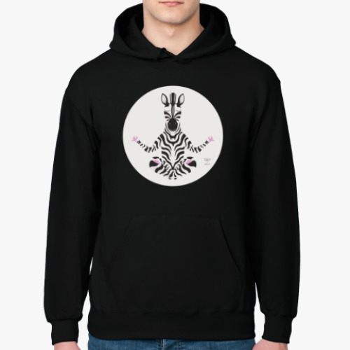 Толстовка худи с принтом Animal Zen: Z is for Zebra