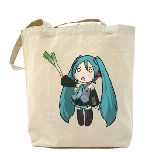 Сумка шоппер с принтом 'Шуточная Мику'