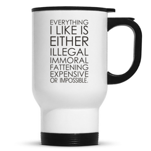 Кружка-термос с принтом Что я люблю