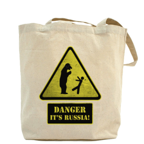 Сумка шоппер с принтом Danger It's Russia