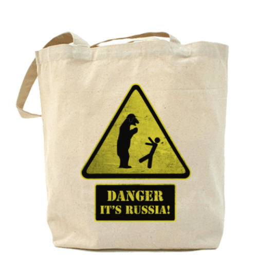 Сумка шоппер с принтом Danger It's Russia