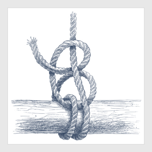 Постер Море винтаж узел