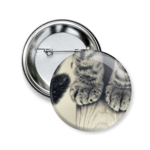 Значок 50мм с принтом Лапки