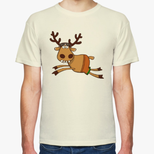 Футболка с принтом Веселый олень