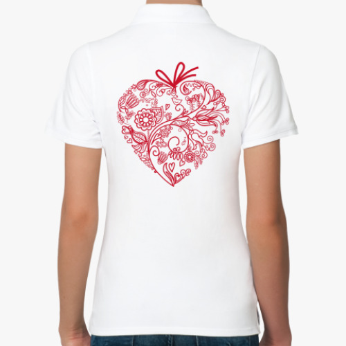 Женская рубашка поло (печать) с принтом flowers