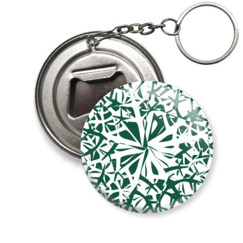 Брелок-открывашка с принтом елка-снежинка