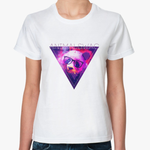 Классическая футболка с принтом 'ANIMALSWAG' collection: Panda