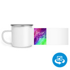 Кружка металлическая белая (круговая запечатка)