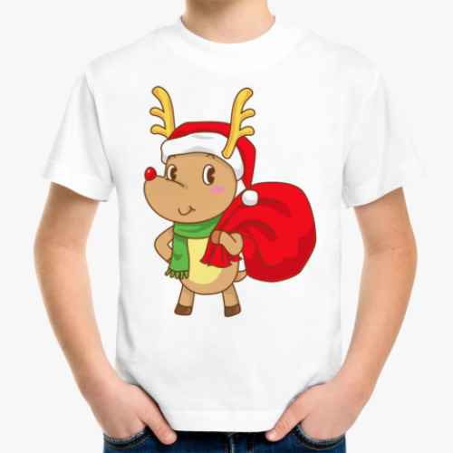 Детская футболка Олененок Санты